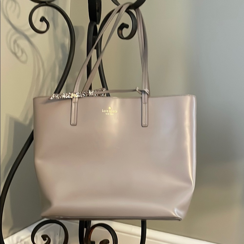 Kate Spade Gray Structured Tote Bag
